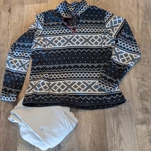 Eddie Bauer zip up fleece sweater